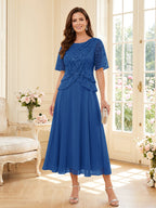 Tabitha Bloom Royal Blue back view mother of the bride dress