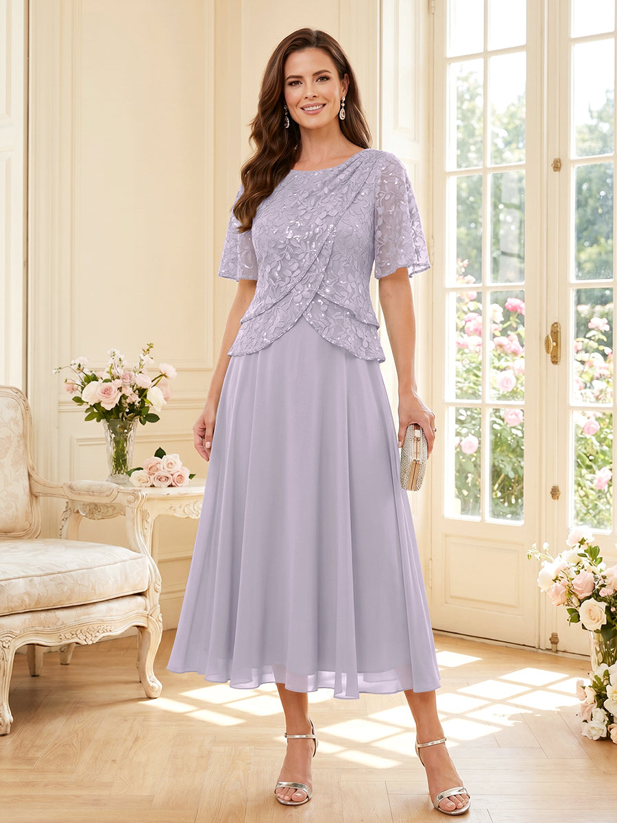 Tabitha Bloom Lilac back view mother of the bride dress