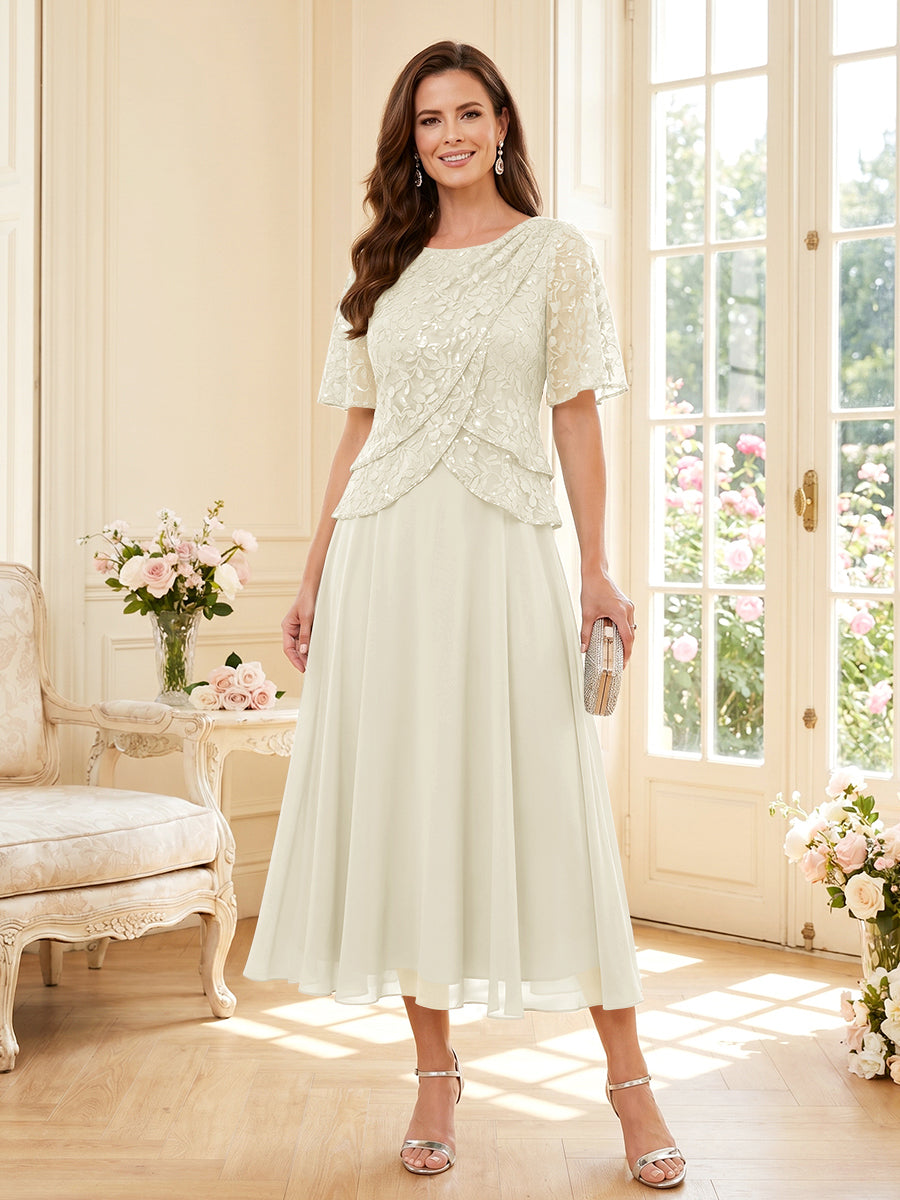 Tabitha Bloom Ivory back view mother of the bride dress