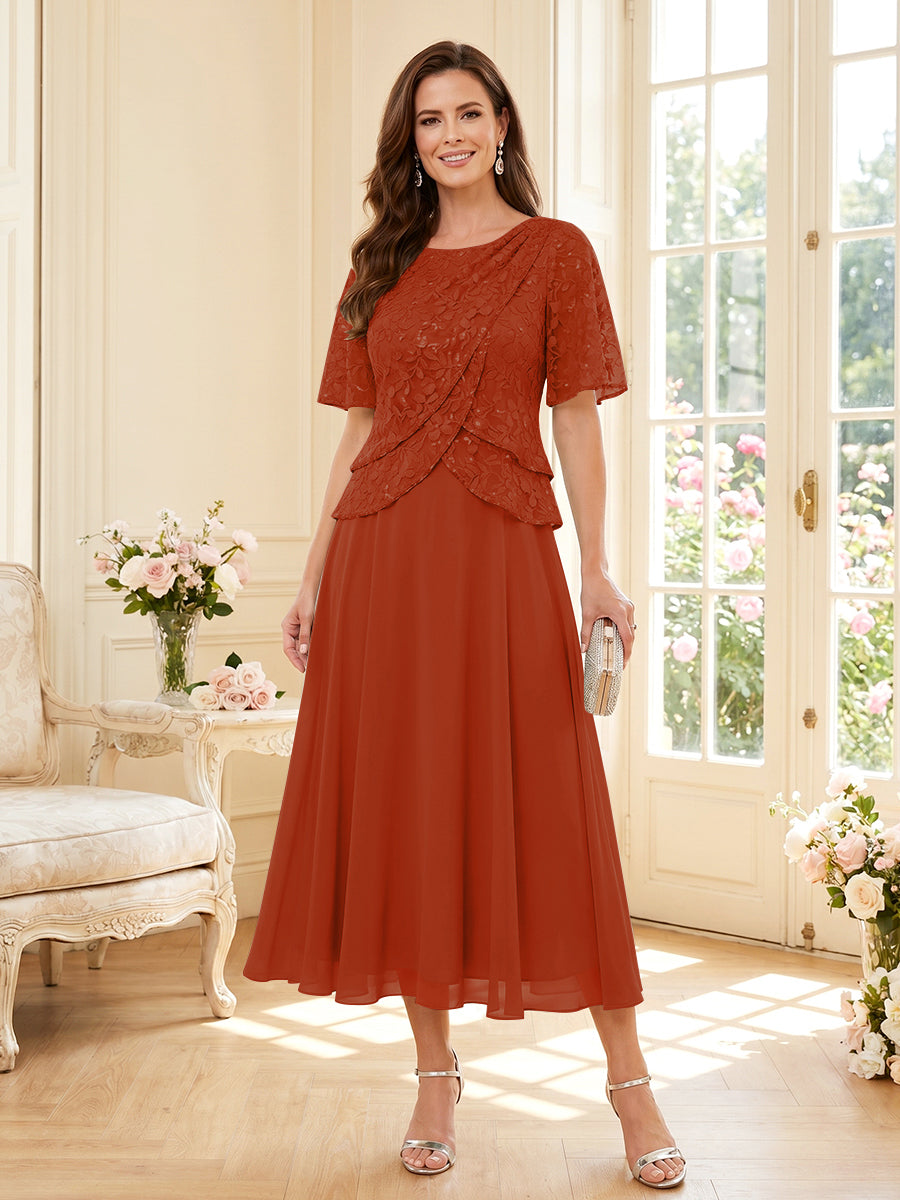 Tabitha Bloom Rust front view mother of the bride dress