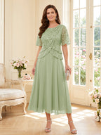 Tabitha Bloom Sage Green bodice detail mother of the bride dress