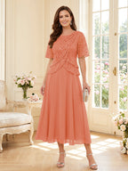Maelys coral alternate front view 2 mother of the bride dress