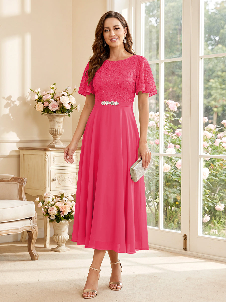 Elodie hot pink alternate front view 2 mother of the bride dress
