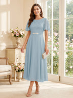 Elodie lavender front view mother of the bride dress