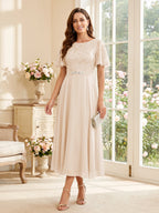 Elodie champagne alternate front view 2 mother of the bride dress