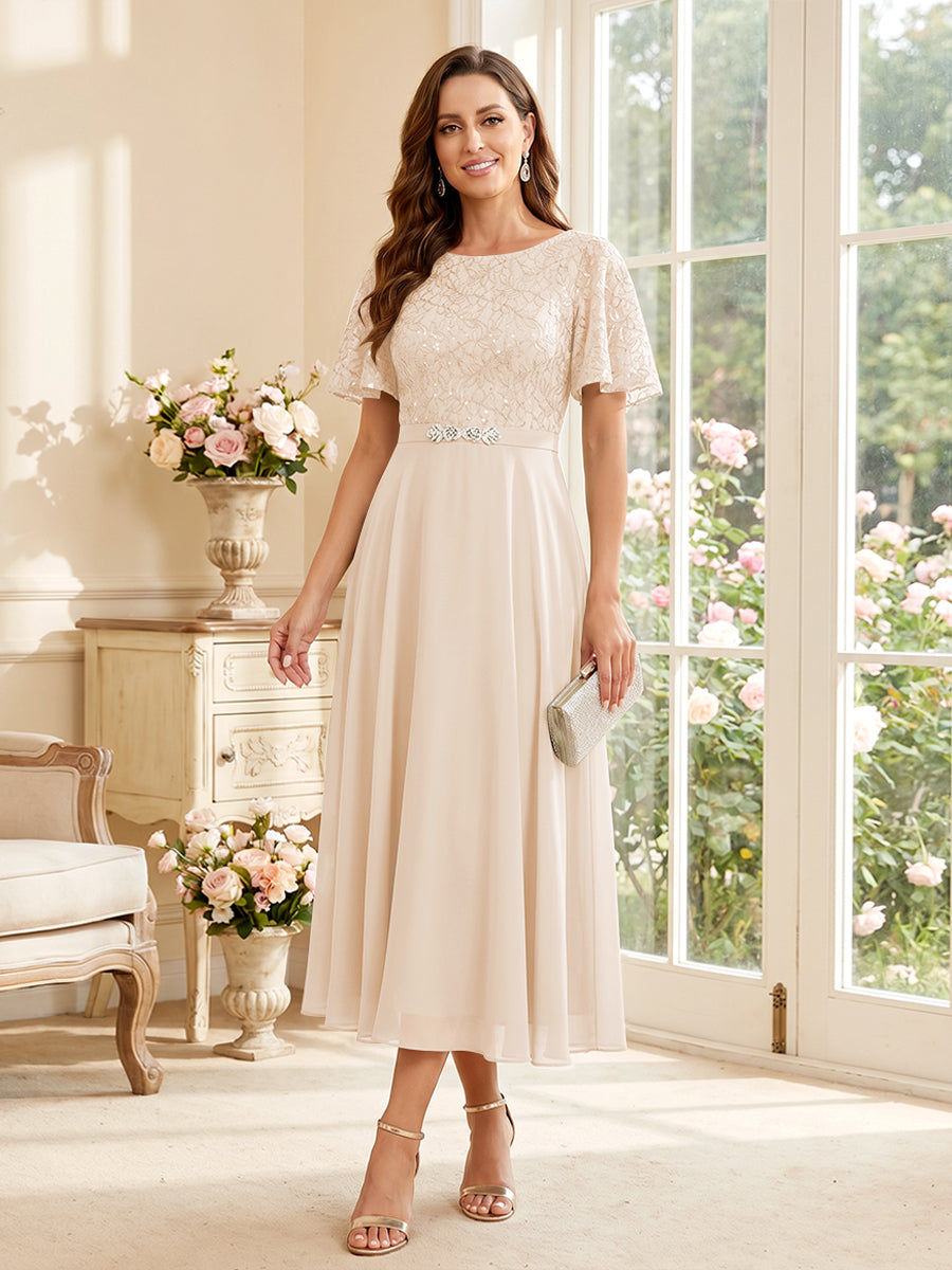 Elodie champagne alternate front view 2 mother of the bride dress