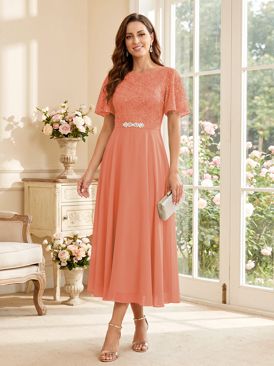 Elodie coral alternate front view 2 mother of the bride dress