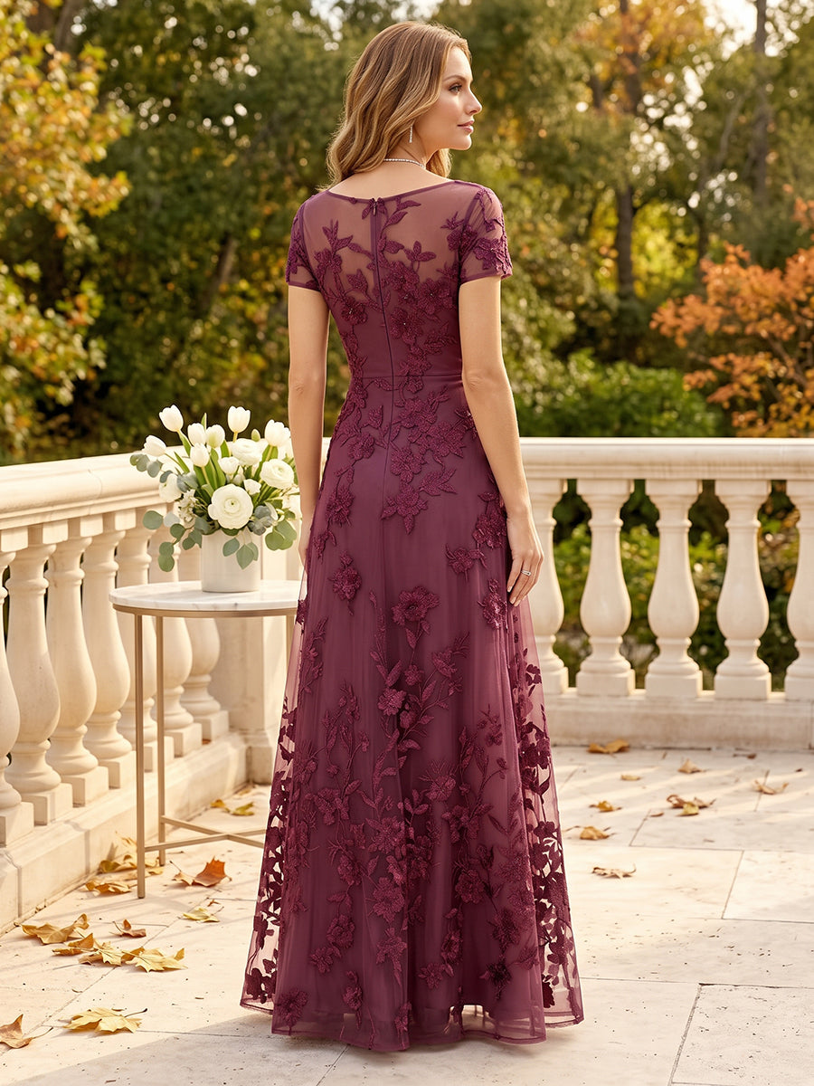 Xanthe Pearl Orchid back view mother of the bride dress