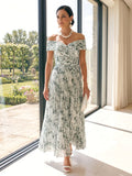 Nerissa Bloom Sage Green front view wedding guest dress