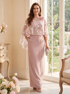 Gloria Rose Dusty Rose front view mother of the bride dress