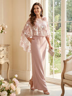 Gloria Rose Dusty Rose back view mother of the bride dress