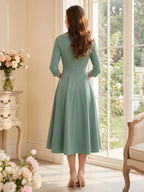 Xanthe Iris Sage Green back view mother of the bride dress