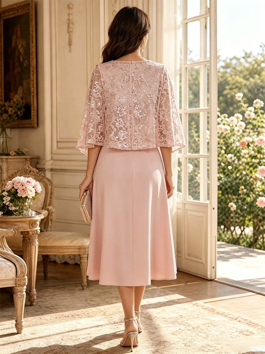 Nerissa Kate Dusty Rose back view mother of the bride dress