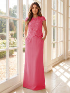 Galatea Wynn Fuchsia front view mother of the bride dress