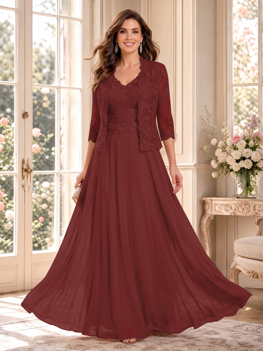 Imelda Grace Burgundy front view mother of the bride dress
