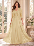 Imelda Grace Champagne front view mother of the bride dress
