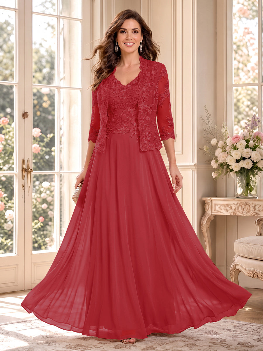 Imelda Grace Dusty Rose front view mother of the bride dress