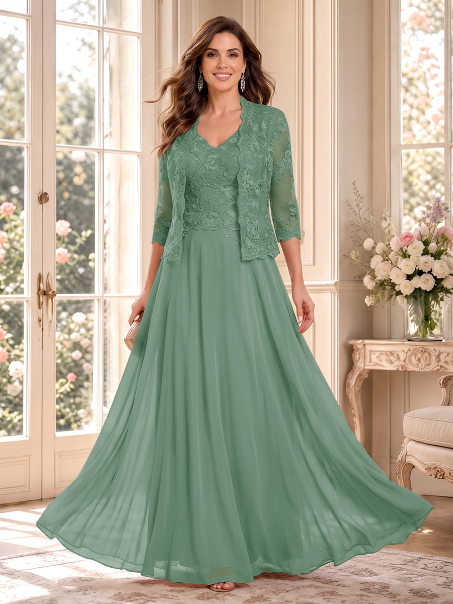Imelda Grace Eucalyptus front view mother of the bride dress
