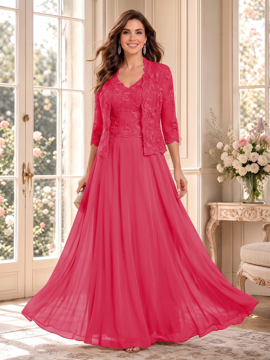 Imelda Grace Fuchsia back view mother of the bride dress