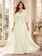 Imelda Grace Ivory front view mother of the bride dress