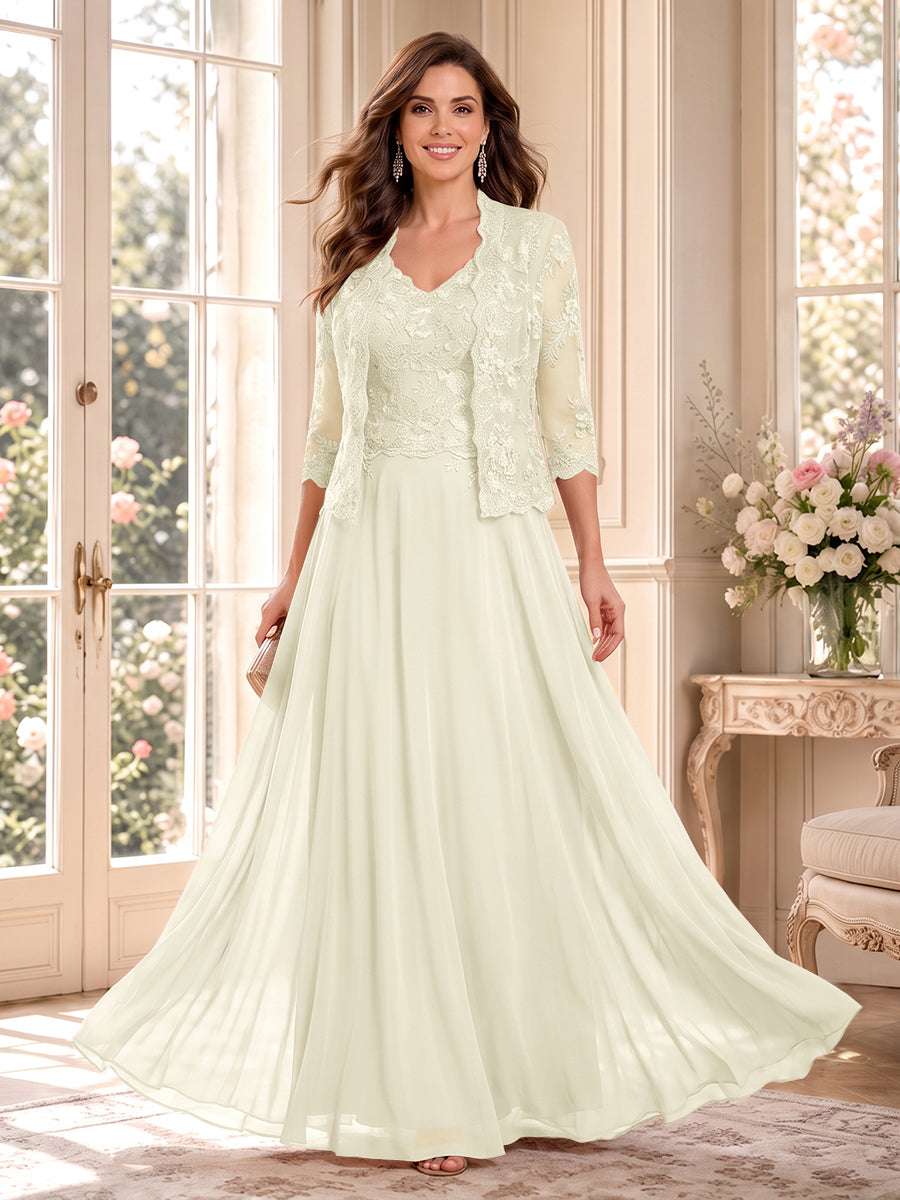 Imelda Grace Ivory front view mother of the bride dress