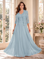 Imelda Grace Lavender front view mother of the bride dress