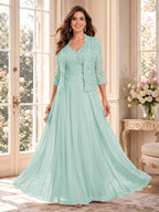 Imelda Grace Sky Blue back view mother of the bride dress