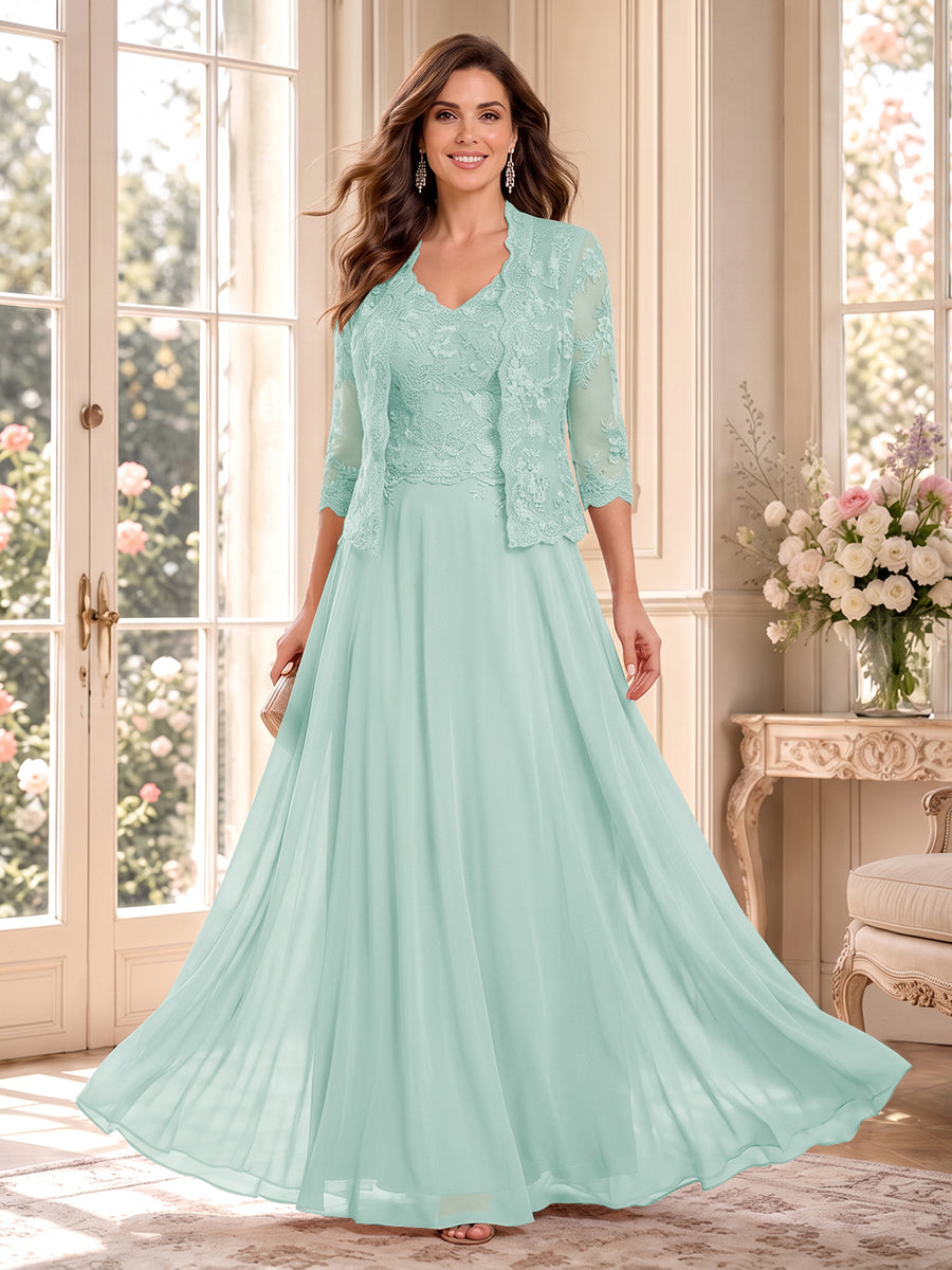 Imelda Grace Sky Blue back view mother of the bride dress