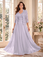 Imelda Grace Lilac front view mother of the bride dress