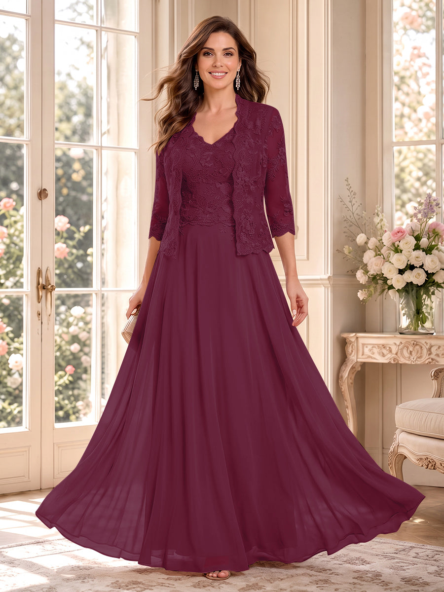 Imelda Grace Burgundy side view mother of the bride dress