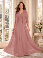 Imelda Grace Mauve front view mother of the bride dress