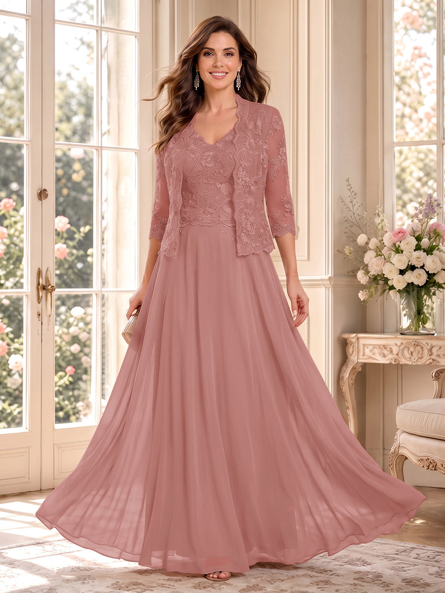 Imelda Grace Mauve front view mother of the bride dress