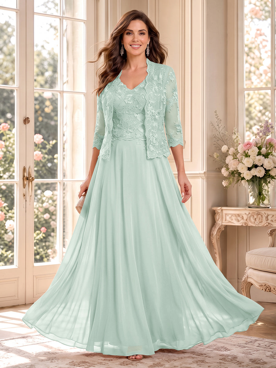 Imelda Grace Pool Blue front view mother of the bride dress