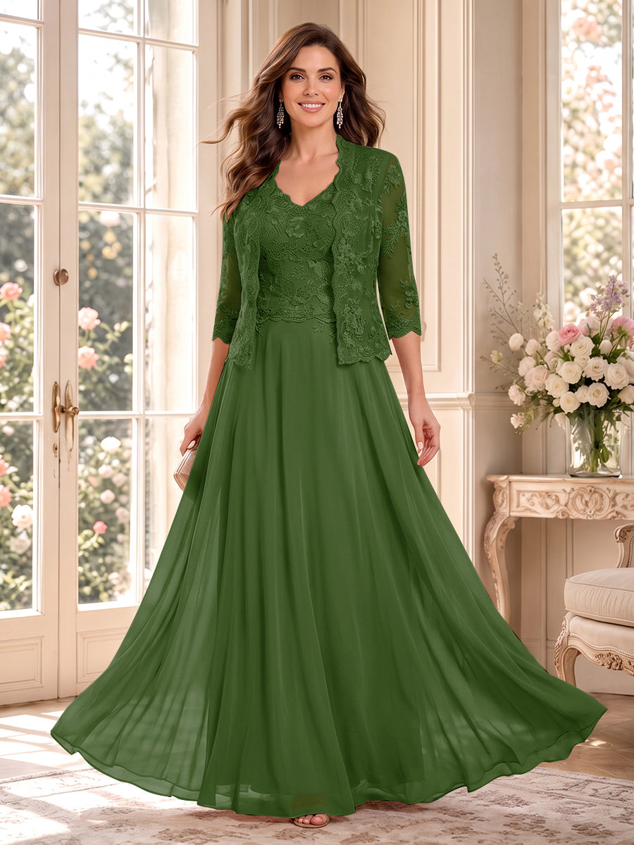 Imelda Grace Olive Green side view mother of the bride dress