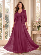 Imelda Grace Orchid front view mother of the bride dress