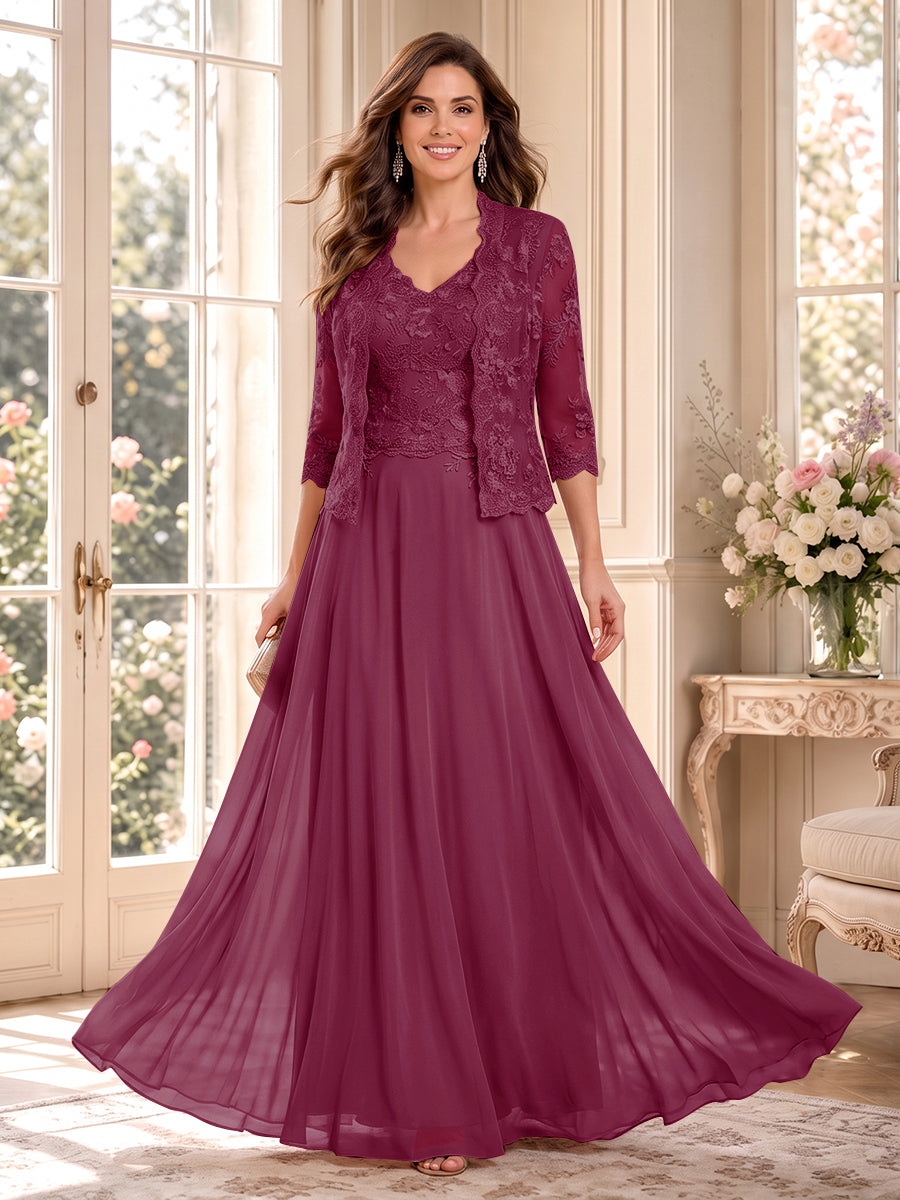 Imelda Grace Orchid front view mother of the bride dress