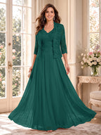Imelda Grace Peacock front view mother of the bride dress