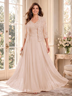 Imelda Grace Pearl Pink back view mother of the bride dress