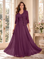Imelda Grace Plum back view mother of the bride dress