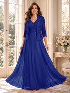Imelda Grace Royal Blue back view mother of the bride dress