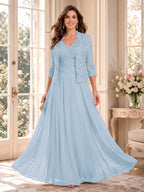 Imelda Grace Sky Blue side view mother of the bride dress