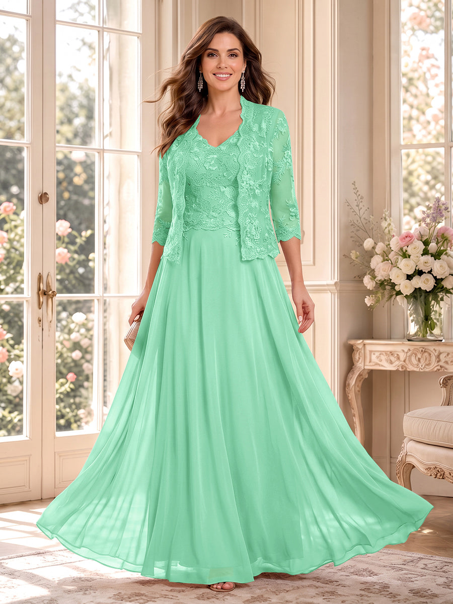 Imelda Grace Pool Blue back view mother of the bride dress