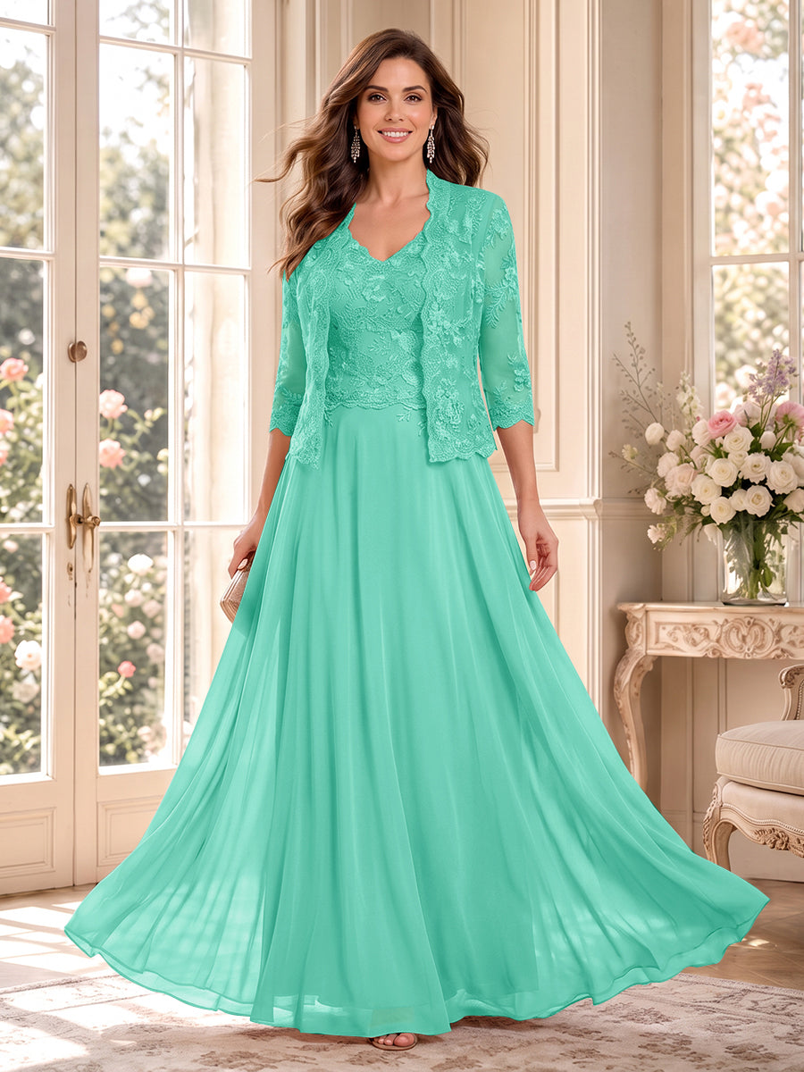 Imelda Grace Turquoise back view mother of the bride dress