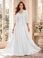 Imelda Grace White front view mother of the bride dress