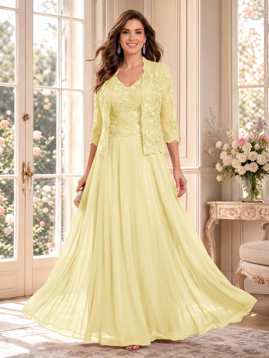 Imelda Grace Yellow front view mother of the bride dress