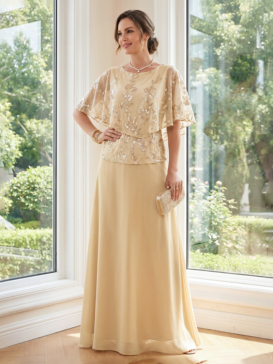 Ottilie Belle Champagne front view mother of the bride dress
