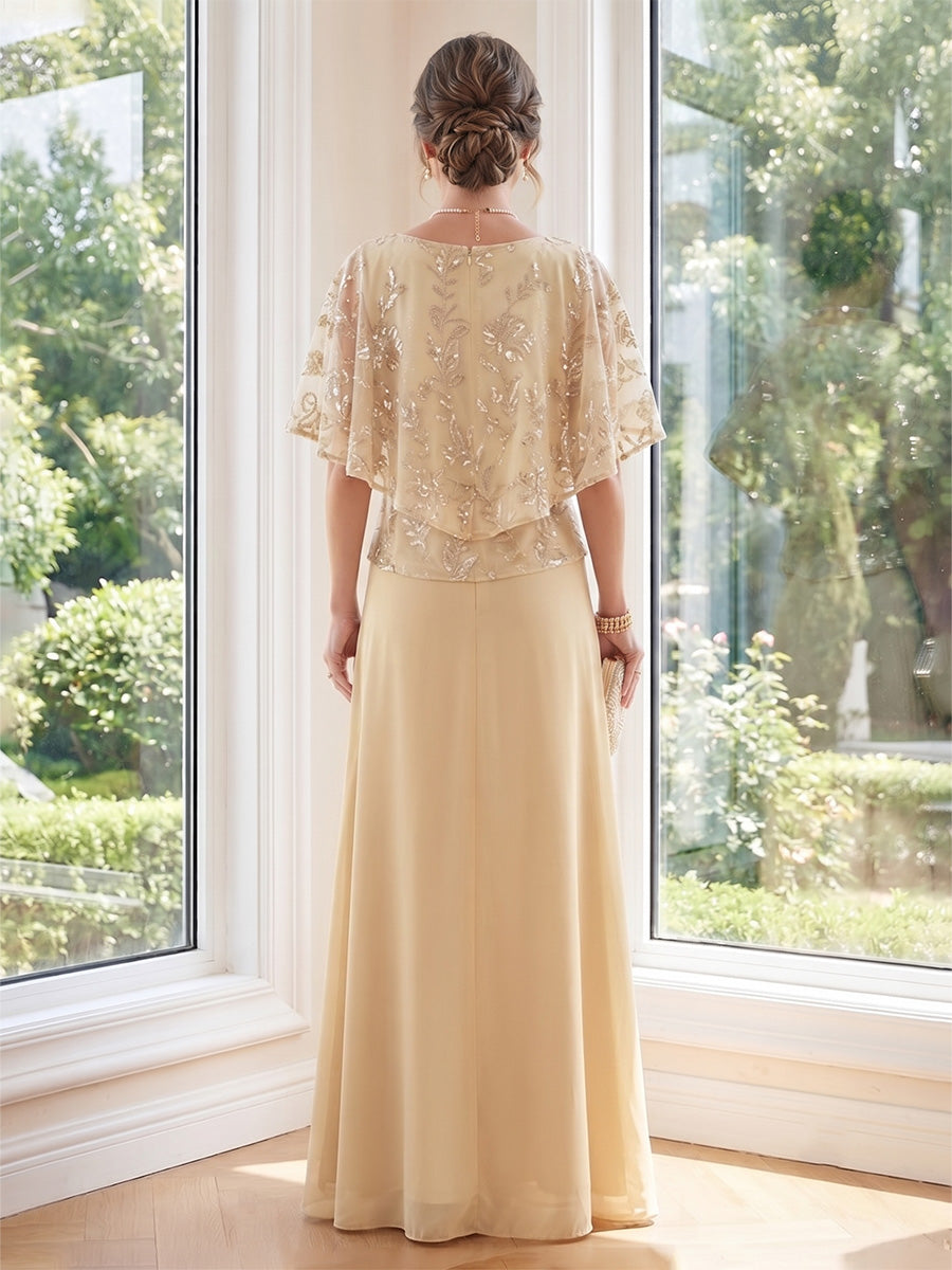 Ottilie Belle Champagne back view mother of the bride dress