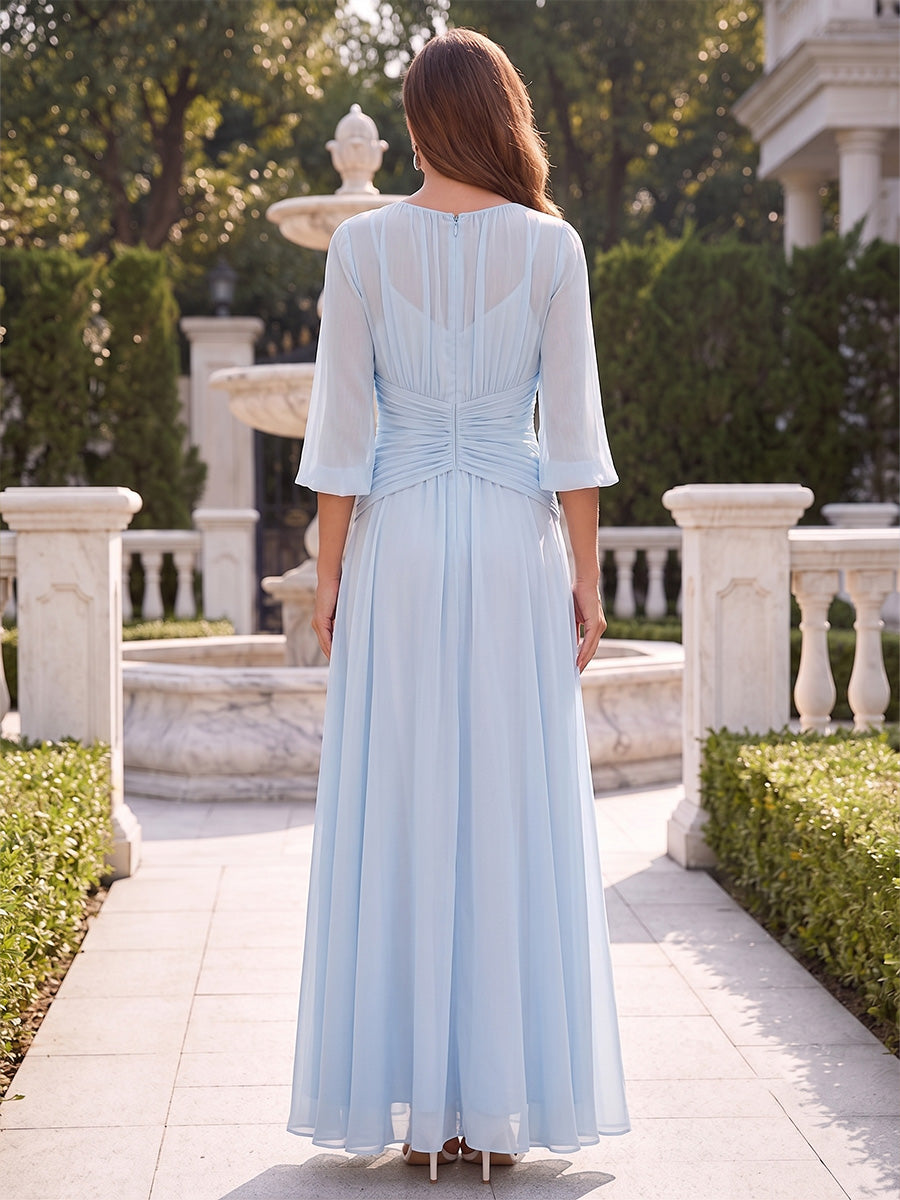 Nicanora Faye Sky Blue back view mother of the bride dress