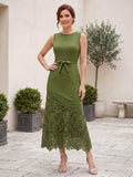 Briony Olive Green front view wedding guest dress
