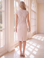 Sabine Pearl Pink back view wedding guest dress